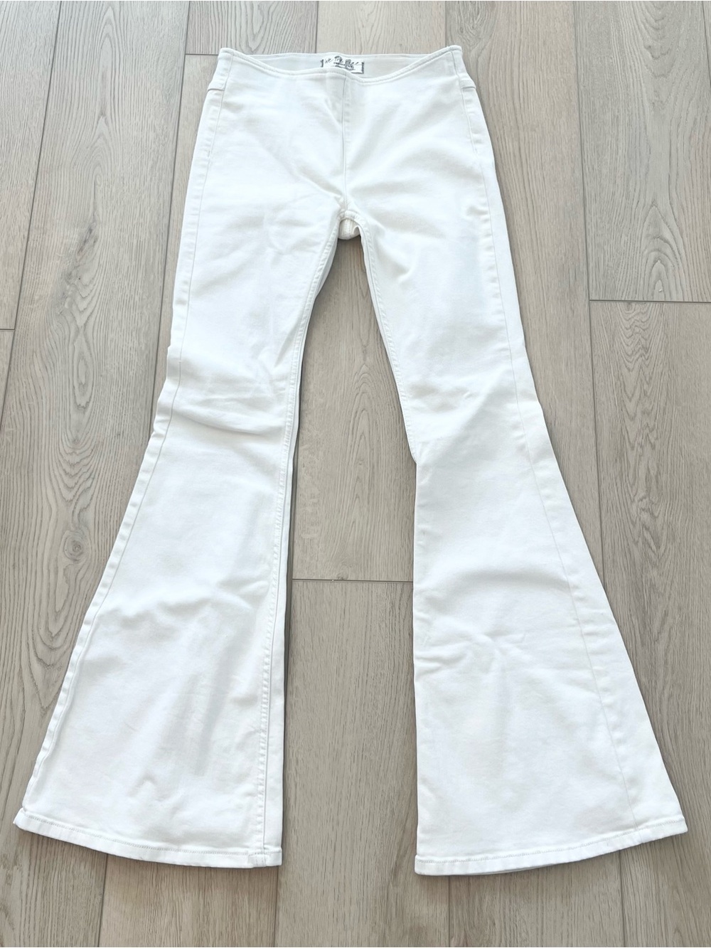 Free People We The Free Penny Pull On Boho Flare Stretch Pants Ivory Size 26